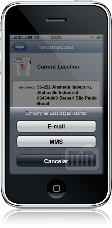Compartilhando localização no iPhone OS 3.0