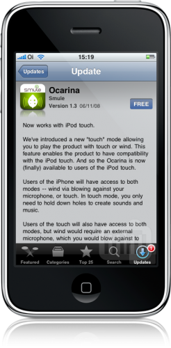 Ocarina 1.3 para iPhones e iPods touch