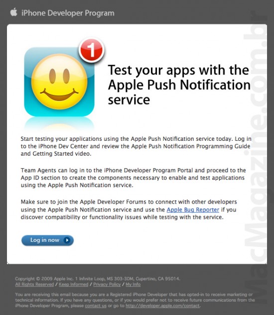 Apple Push Notification service do iPhone
