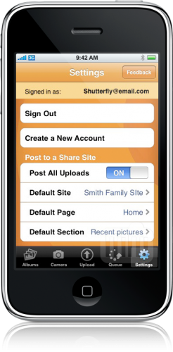 Shutterfly no iPhone