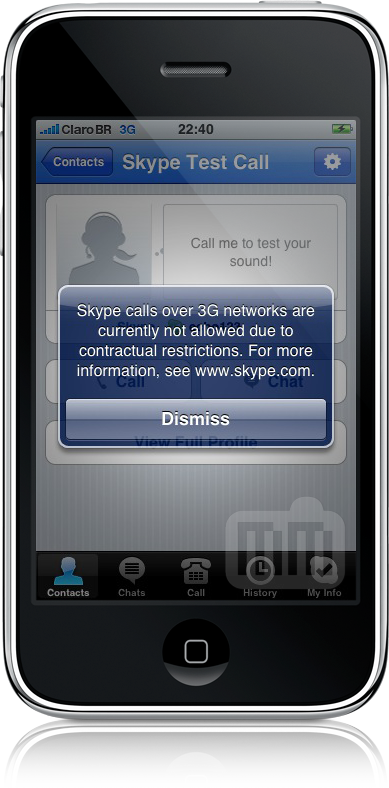 Adeus 3G no Skype do iPhone OS 3.0 Beta 3