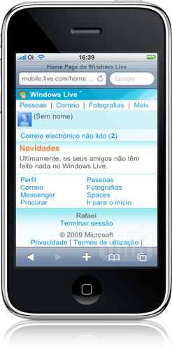 Windows Live Hotmail no iPhone