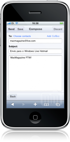 Windows Live Hotmail vs. Gmail no iPhone