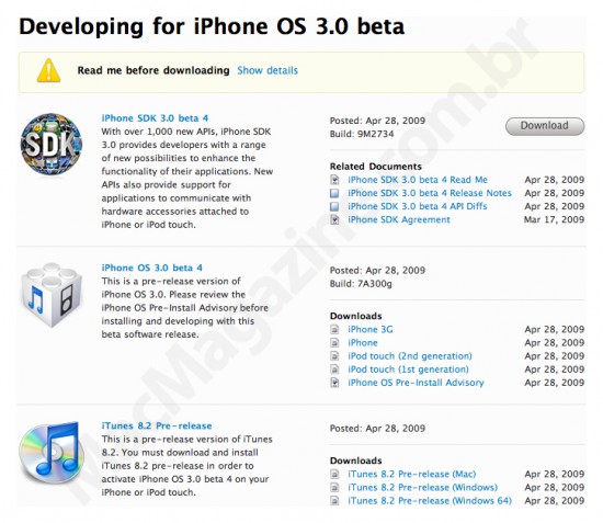 iPhone OS 3.0 beta 4