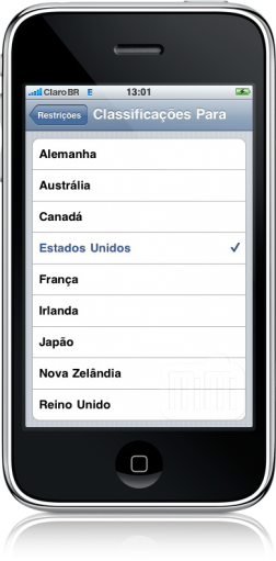 Controles parentais no iPhone OS 3.0 beta 5