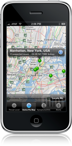 Swine Flu Tracker no iPhone