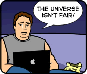 Joy of Tech: o universo não é justo