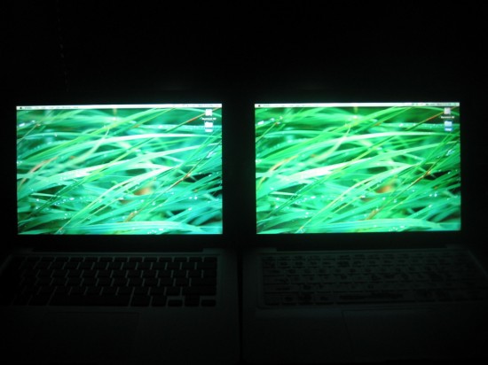 Comparação de telas de MacBooks