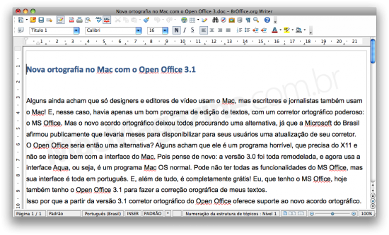 Correção ortográfica no OpenOffice.org