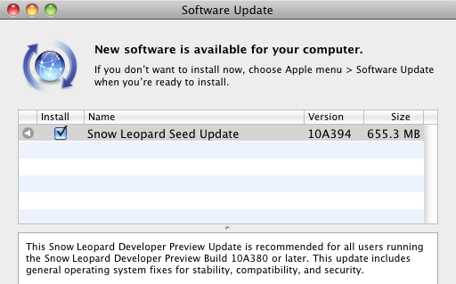 Snow Leopard Update