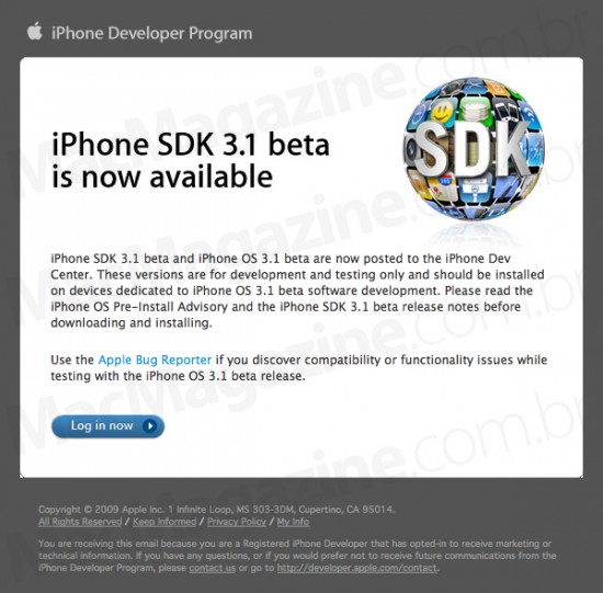 iPhone SDK 3.1 beta