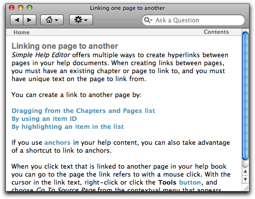 Ajuda do Mac OS X com arquivo criado no Simple Help