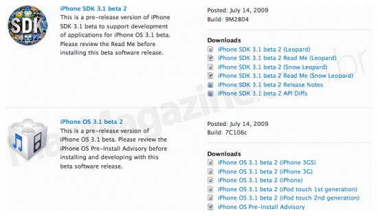 iPhone OS 3.1 beta 2