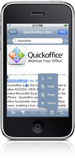 Quickoffice no iPhone