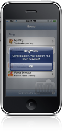 BlogWriter no iPhone