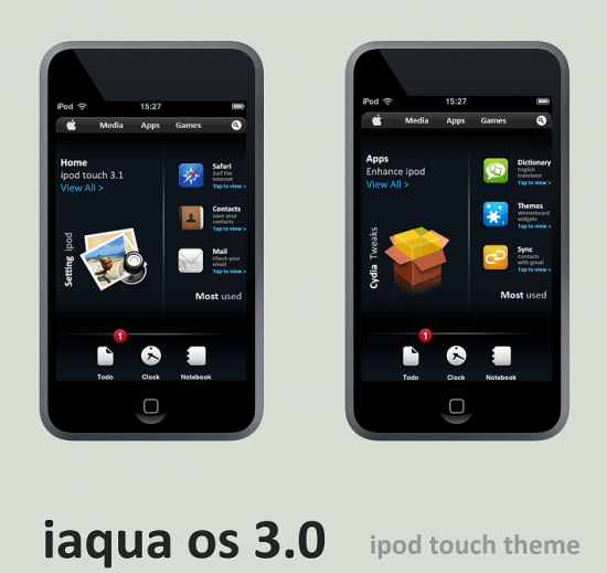 Tema iAqua para iPod touch