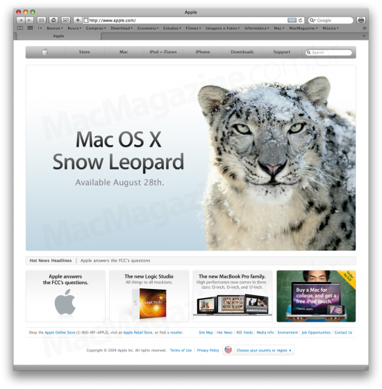 Mac OS X 10.6 Snow Leopard no Apple.com