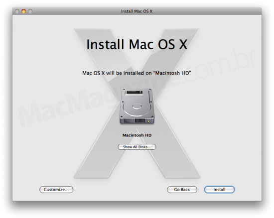 Instalação do Mac OS X 10.6 Snow Leopard