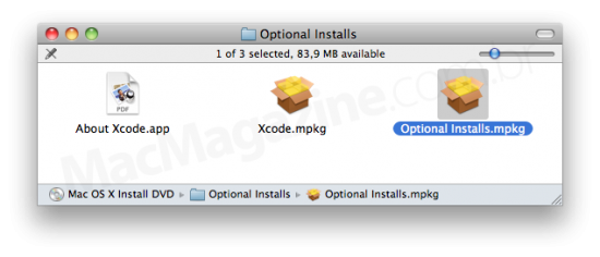 Instalações opcionais do Mac OS X 10.6 Snow Leopard