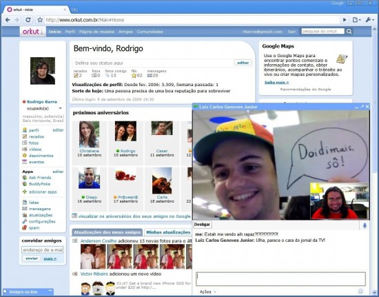 Chat de voz e vídeo no Orkut