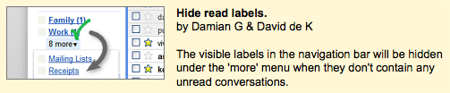 Gmail Labs - Hide read labels