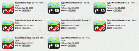 Apps da Sygic na App Store