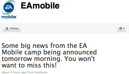 EA prometendo novidades no Twitter