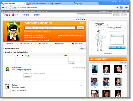 Nova interface do Orkut?