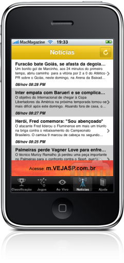 Brasileirão Placar no iPhone