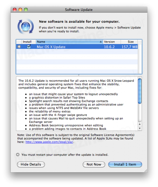 Mac OS X 10.6.2 no SU