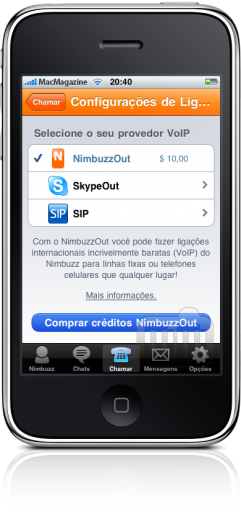 Nimbuzz 1.4 no iPhone