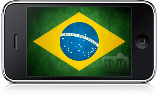iPhone com a bandeira do Brasil
