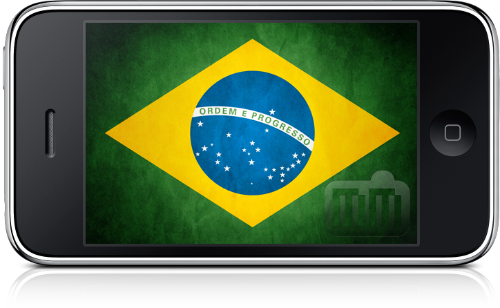 iPhone com a bandeira do Brasil
