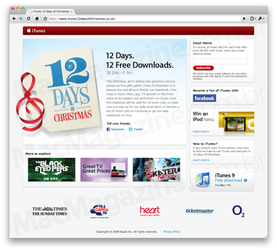 iTunes 12 Days of Christmas