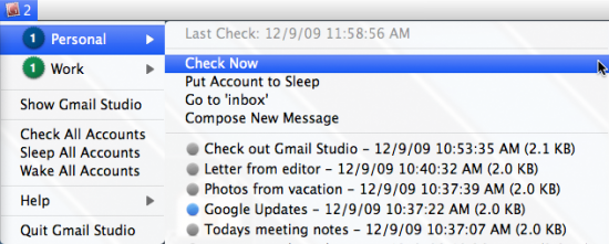 Gmail Studio no Mac OS X