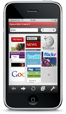 Opera Mini 5 num iPhone