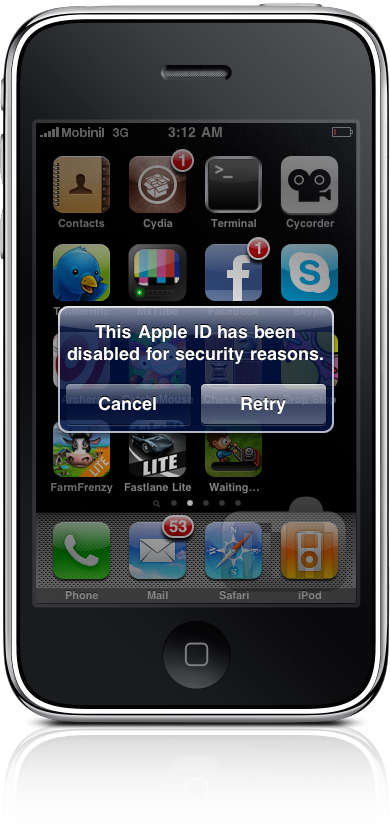 ID banido da iPhone App Store