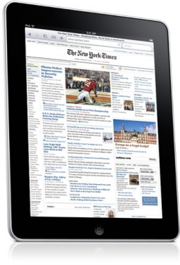 iPad com NYTimes.com rodando no Safari