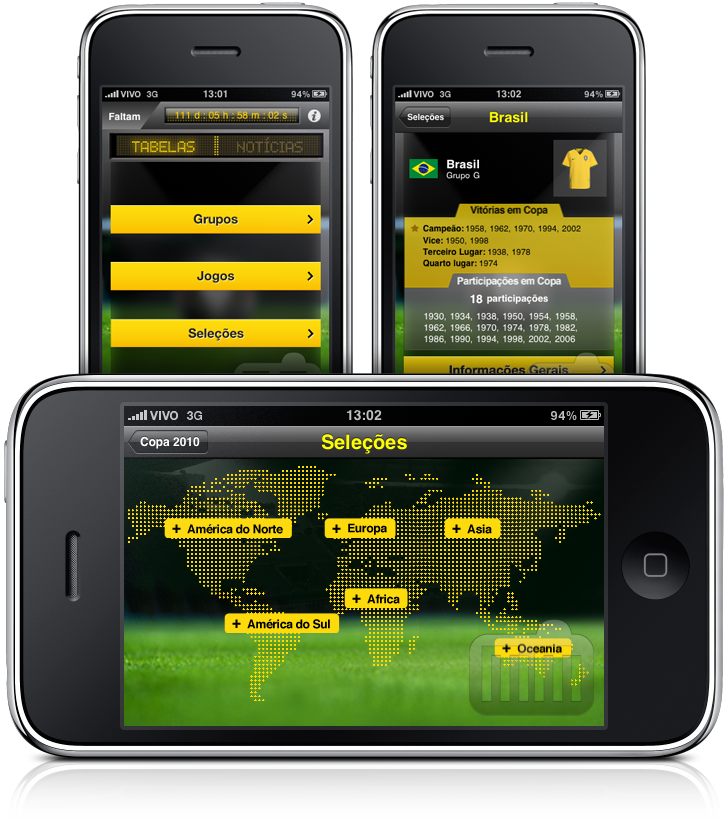 Atualização do app Copa do Mundo para iPhone