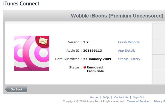 Wobble iBoobs retirado da App Store