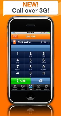 Nimbuzz suporta ligações via 3G no iPhone