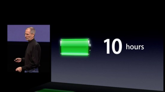 10 horas de bateria no iPad