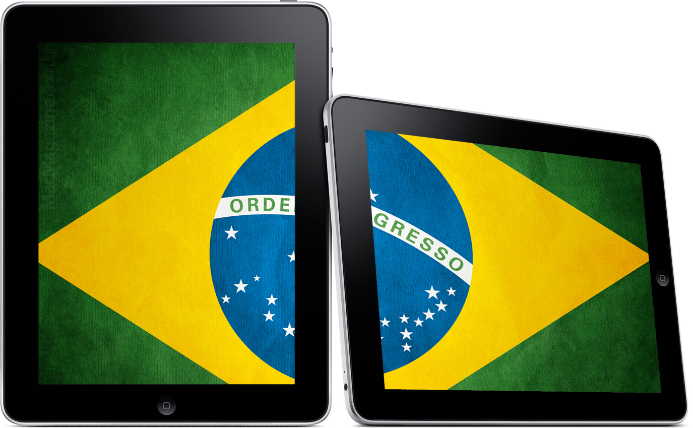 iPad com a bandeira do Brasil
