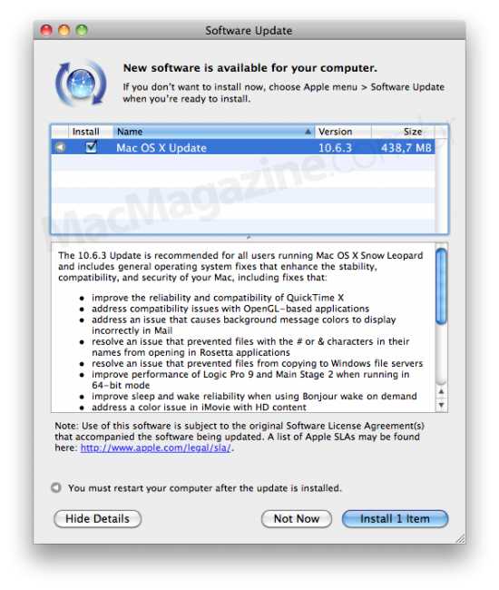 Mac OS X 10.6.3 no SU