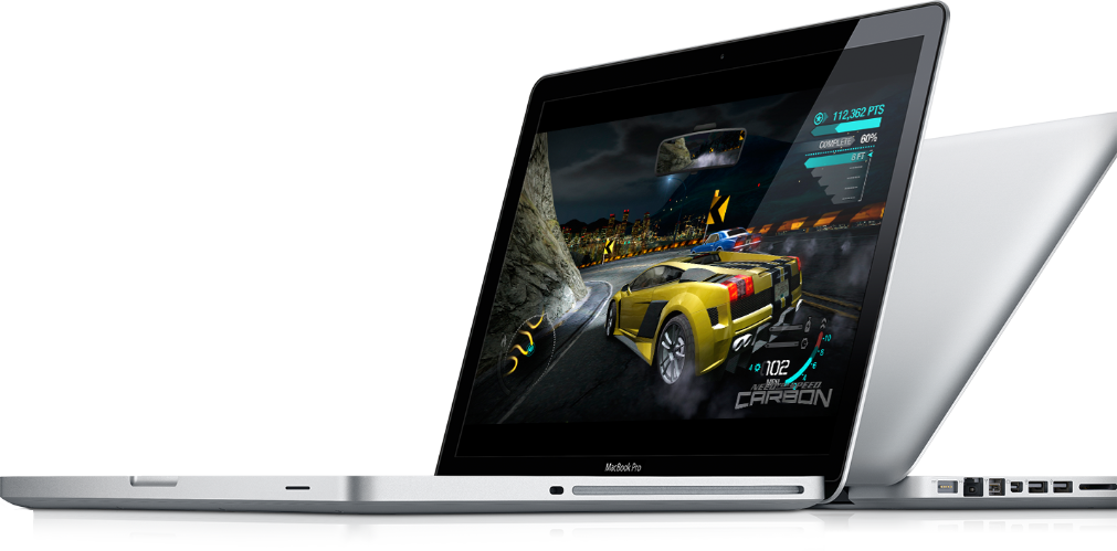 MacBooks Pro de lado, focado em performance de jogos
