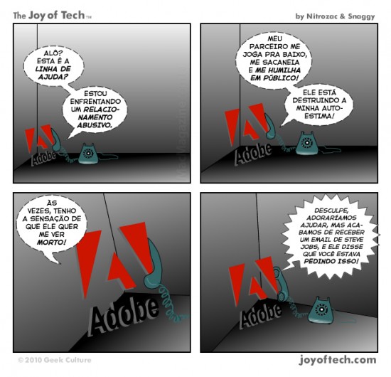Joy of Tech: Adobe liga para pedir ajuda