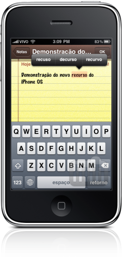 Substituindo palavras no iPhone OS 4.0
