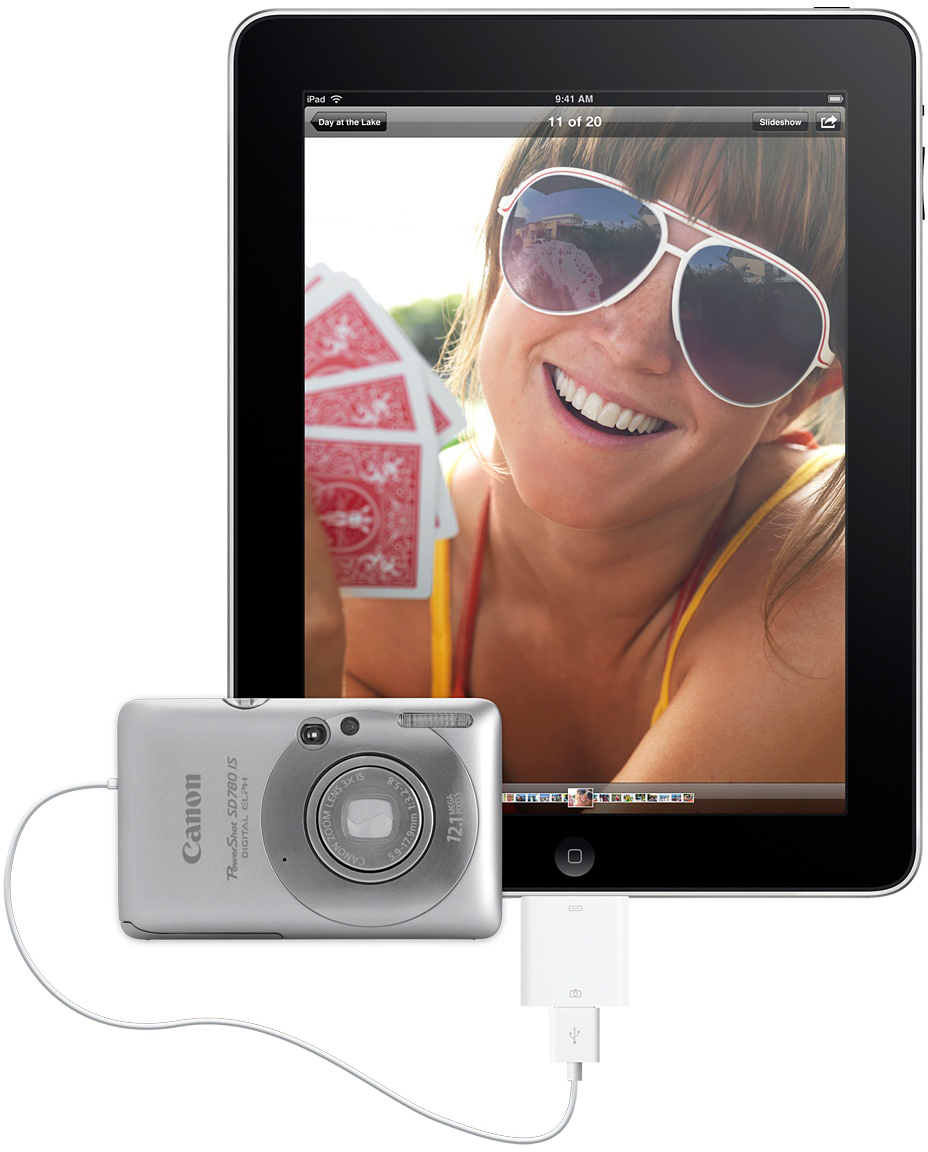 iPad Camera Connection Kit conectado à câmera da Canon