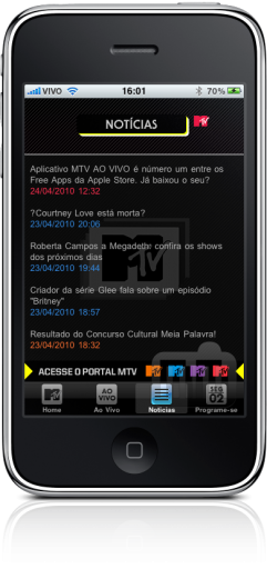 MTV Ao Vivo no iPhone