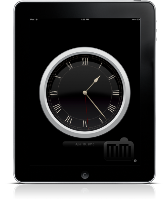 Relógio analógico no iPad